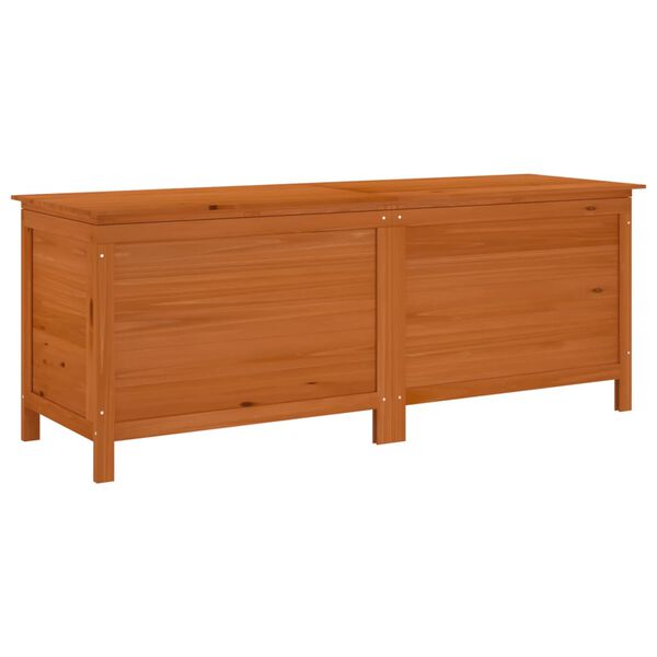 Arcón de jardín madera maciza abeto marrón 150x50x565 cm Marrón claro 150 x 50 x 56.5 cm