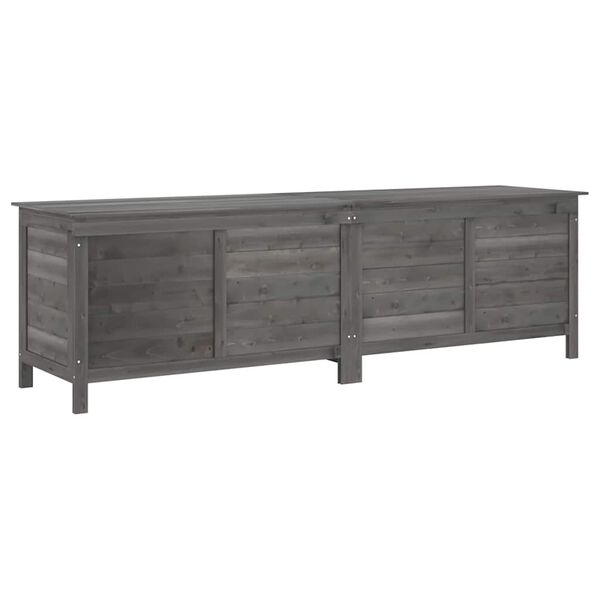Arcón jardín madera maciza abeto gris antracita 1985x50x565cm Antracita 198.5 x 50 x 56.5 cm
