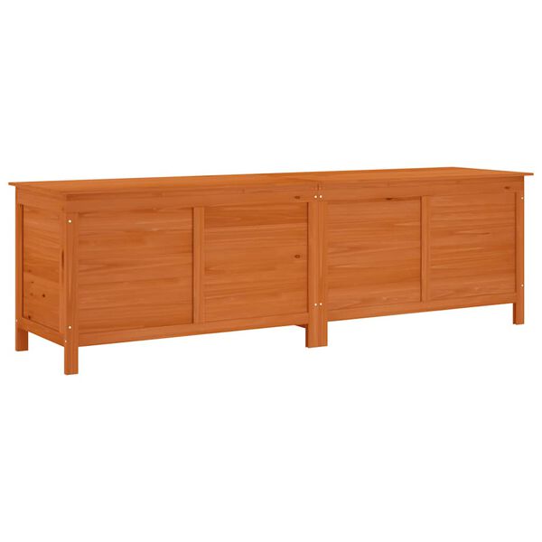 Arcón de jardín madera maciza abeto marrón 1985x50x565 cm Marrón claro 198.5 x 50 x 56.5 cm