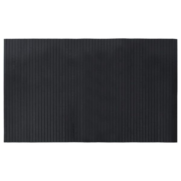 Alfombra rectangular bambú negro 60×100 cm Negro 60 x 100 cm