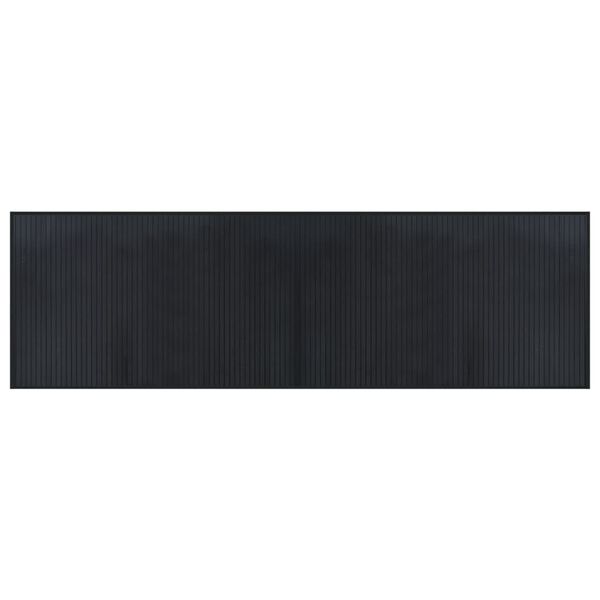 Alfombra rectangular bambú negro 60×200 cm Negro 376834