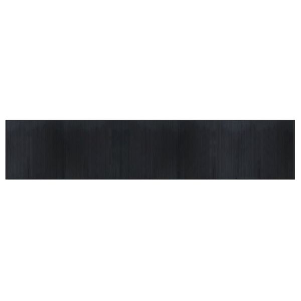 Alfombra rectangular bambú negro 100×500 cm Negro 100 x 500 cm
