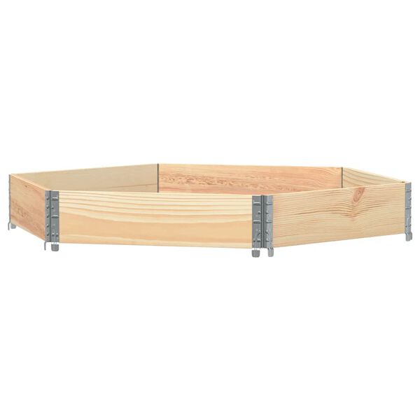 Arriate elevado hexagonal madera maciza de pino 160×160 cm Natural