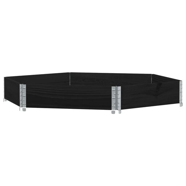 Arriate elevado hexagonal madera maciza pino negro 160×160 cm Negro