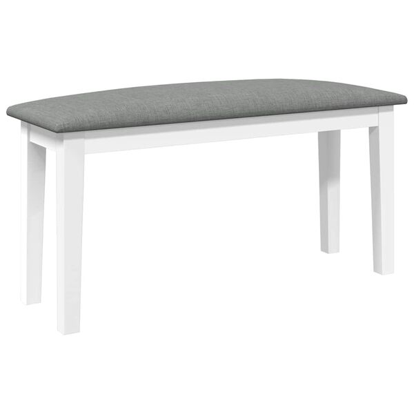Banco 90 cm madera maciza caucho blanco Blanco y gris