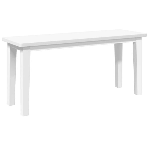Banco 90 cm madera maciza caucho blanco Blanco
