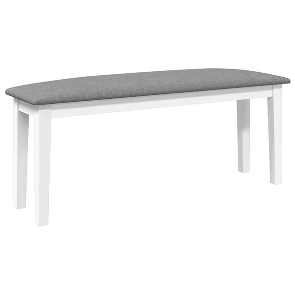 Banco 110 cm madera maciza caucho blanco Blanco y gris
