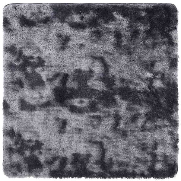 Alfombra de pelo largo NAVARRA gris oscuro 120×120 cm poliéster Gris oscuro 120 x 120 cm
