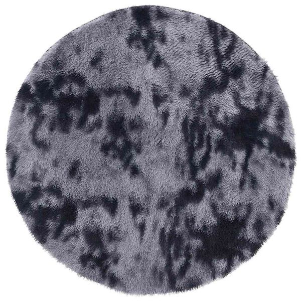 Alfombra de pelo largo NAVARRA gris oscuro 240×240 cm poliéster Gris oscuro Ø 240 cm
