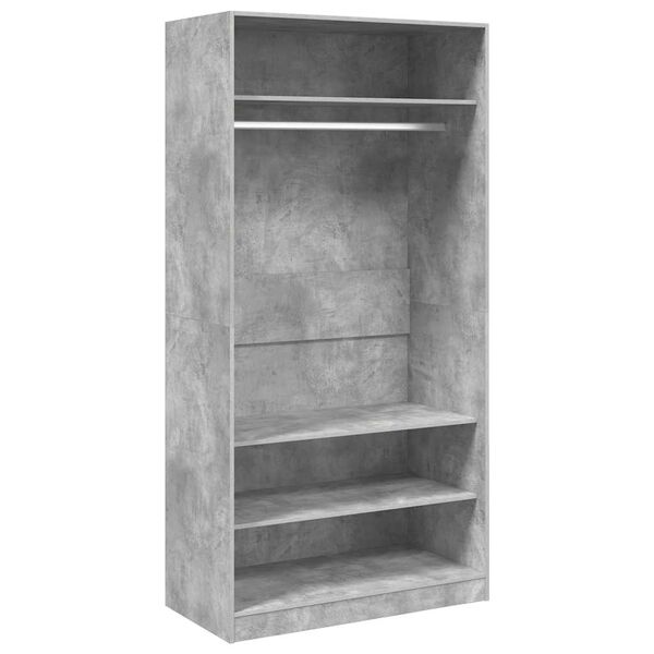 Armario de madera contrachapada gris hormigón 100x50x200 cm Gris hormigón 100 x 50 x 200 cm 3 estantes
