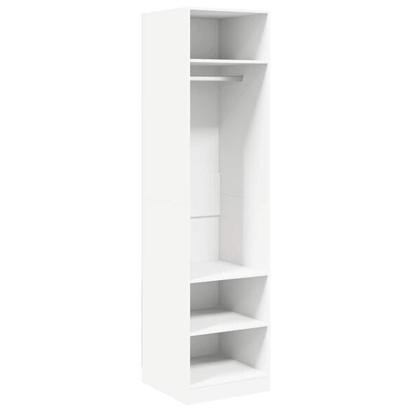 Armario de madera contrachapada blanco 50x50x200 cm Blanco 50 x 50 x 200 cm 3 estantes