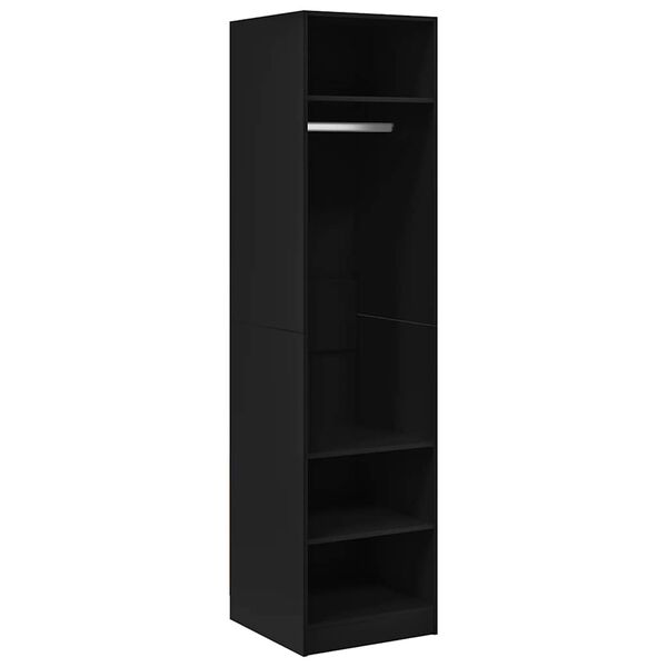 Armario de madera contrachapada negro 50x50x200 cm Negro 50 x 50 x 200 cm 3 estantes