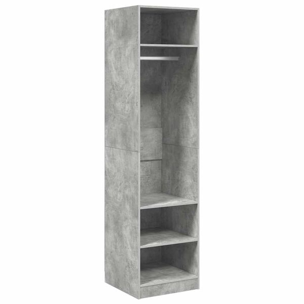 Armario de madera contrachapada gris hormigón 50x50x200 cm Gris hormigón 50 x 50 x 200 cm 3 estantes