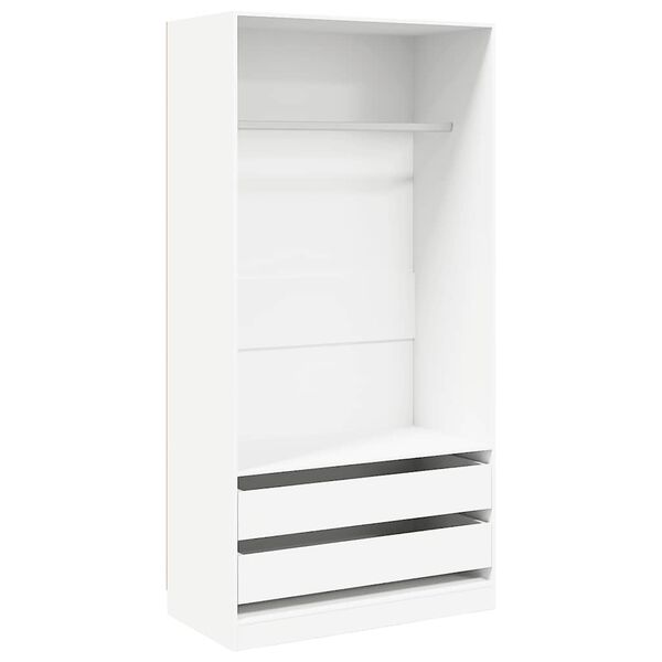 Armario de madera contrachapada blanco 100x50x200 cm Blanco 100 x 50 x 200 cm 2 cajones