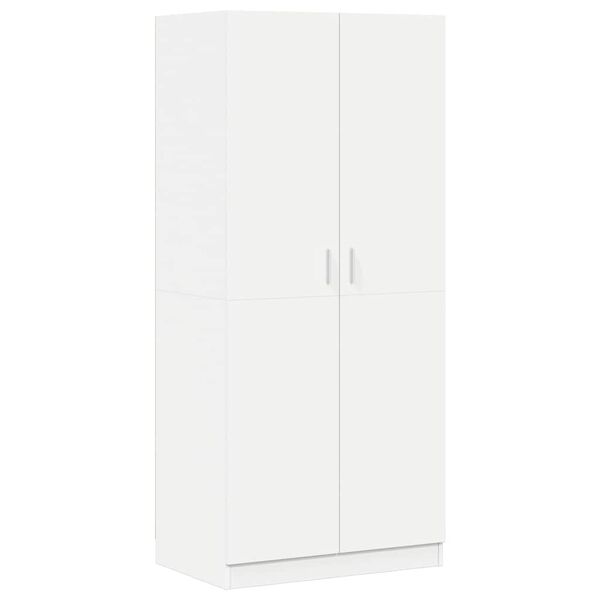 Armario de madera contrachapada blanco 80x52x180 cm Blanco