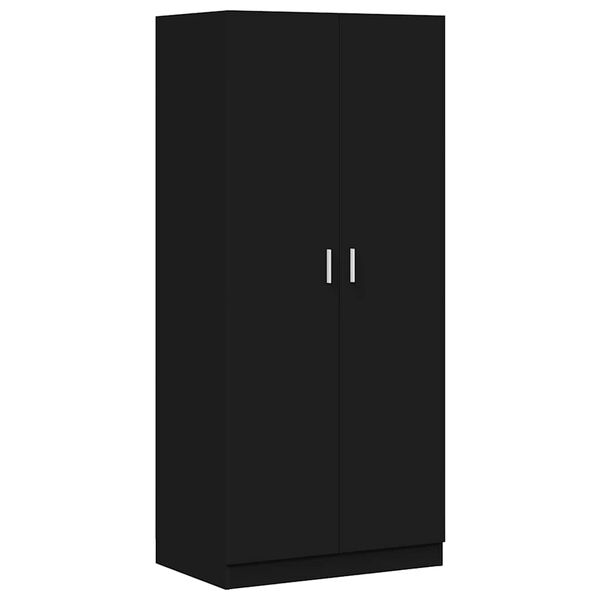 Armario de madera contrachapada negro 80x52x180 cm Negro