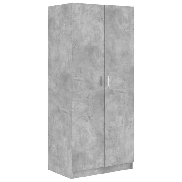 Armario de madera contrachapada gris hormigón 80x52x180 cm Gris hormigón