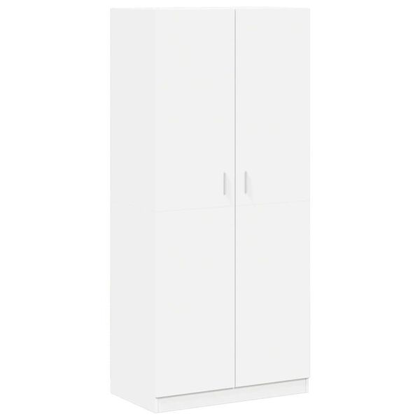 Armario de madera contrachapada blanco 90x52x200cm Blanco