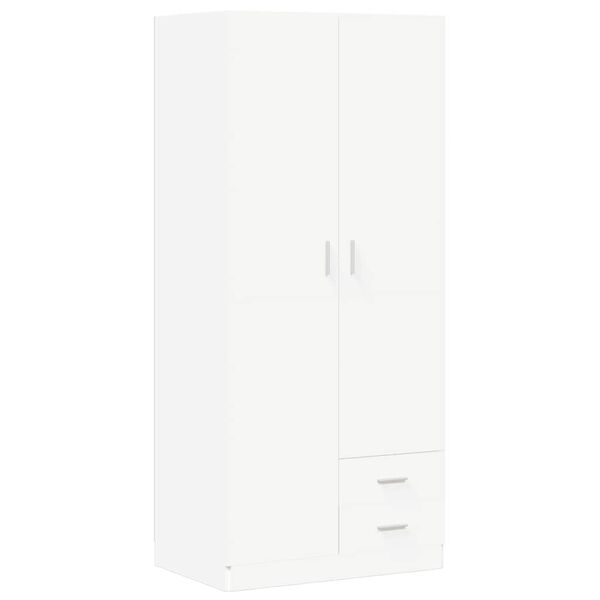 Armario de madera de ingeniería blanco 80x52x180 cm Blanco