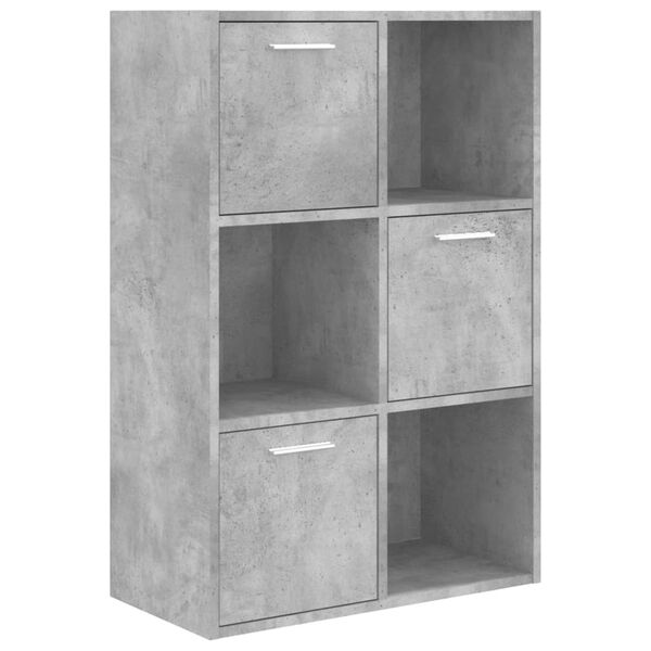 Armario almacenamiento madera contrachapada gris 60x295x90 cm Gris hormigón