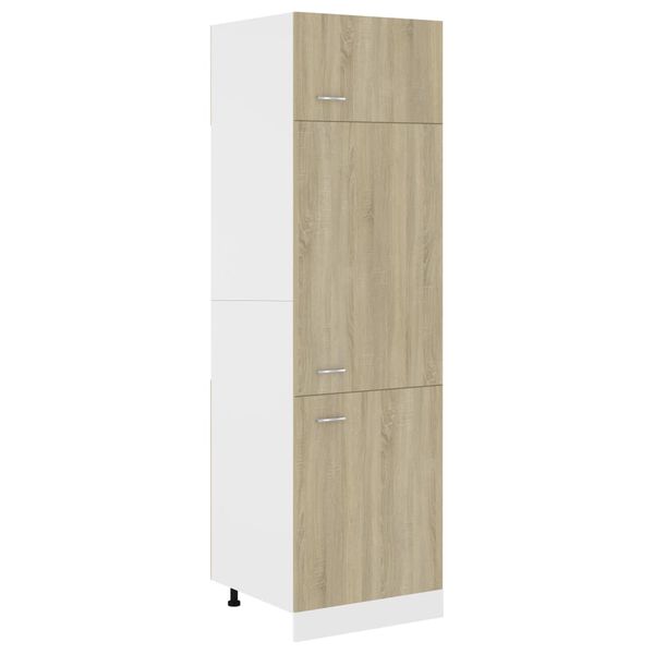 Armario de frigorífico contrachapada color roble 60x57x207 cm Roble Sonoma Armario de frigorífico 60 cm