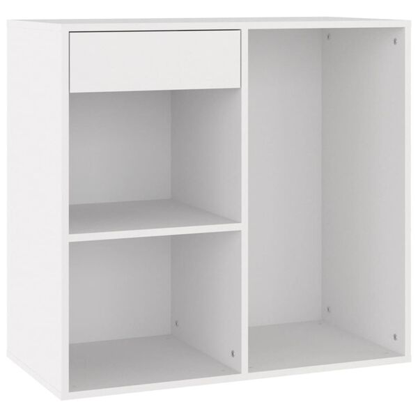 Armario de maquillaje madera contrachapada blanco 80x40x75 cm Blanco