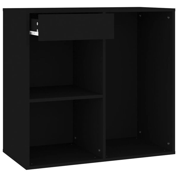Armario de maquillaje madera contrachapada negro 80x40x75 cm Negro