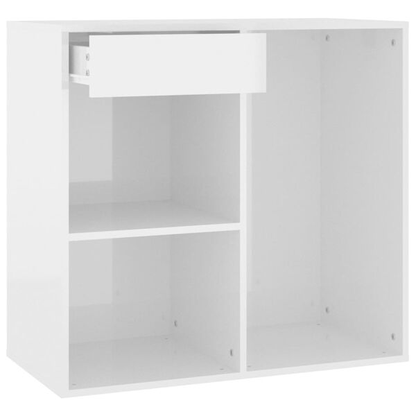 Armario de maquillaje madera blanco brillante 80x40x75 cm Blanco brillante