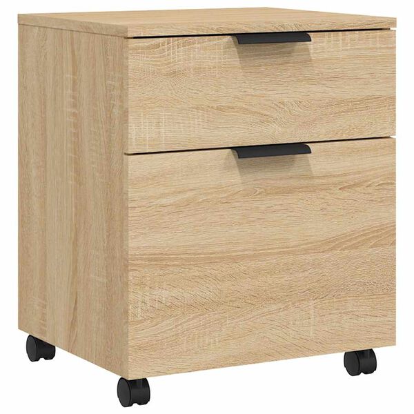 Archivador ruedas madera contrachapada roble Sonoma 45x38x54 cm Roble Sonoma
