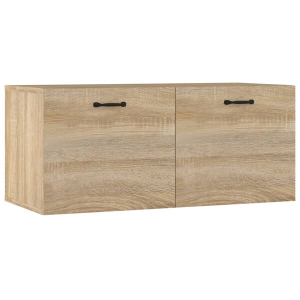 Armario de pared madera ingeniería roble Sonoma 80x365x35 cm Roble Sonoma