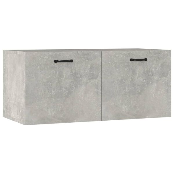 Armario de pared madera ingeniería gris hormigón 80x365x35 cm Gris hormigón