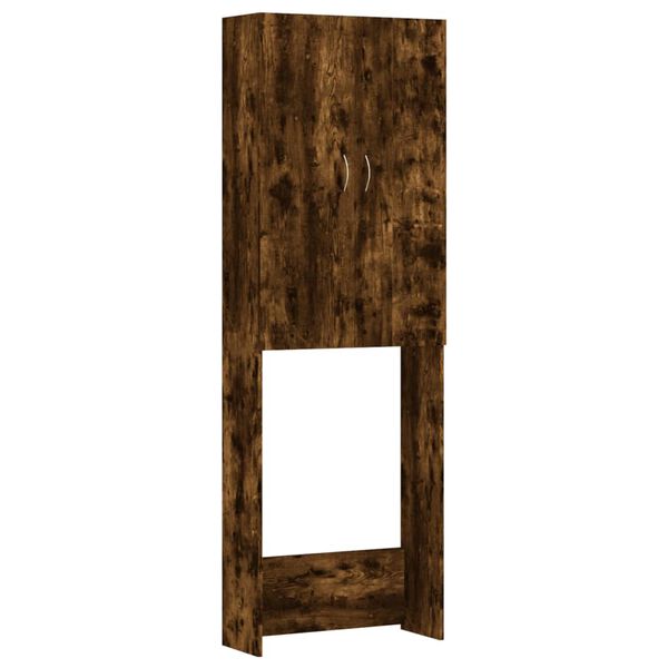 Armario de lavadora color roble ahumado 64x255x190 cm Roble ahumado