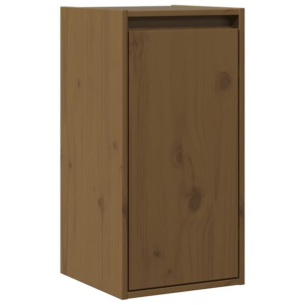 Armario de pared madera maciza de pino marrón miel 30x30x60 cm Marrón miel
