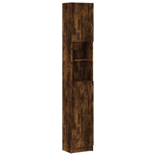Armario baño madera de ingeniería roble ahumado 32x255x190 cm Roble ahumado