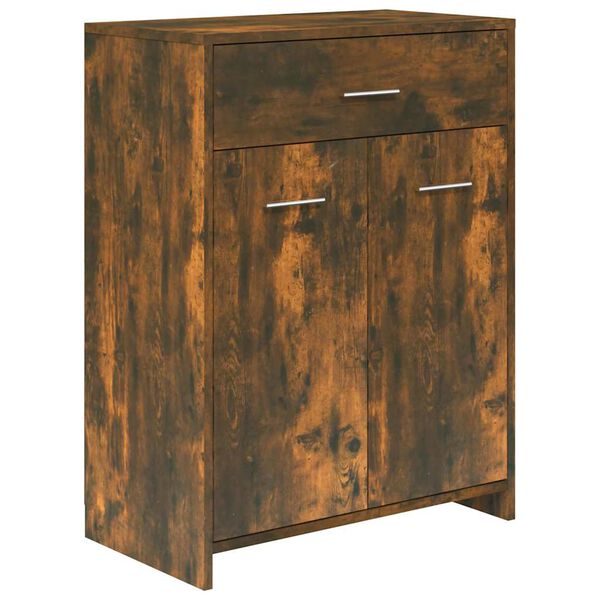 Armario baño madera contrachapada roble ahumado 60x33x80 cm Roble ahumado
