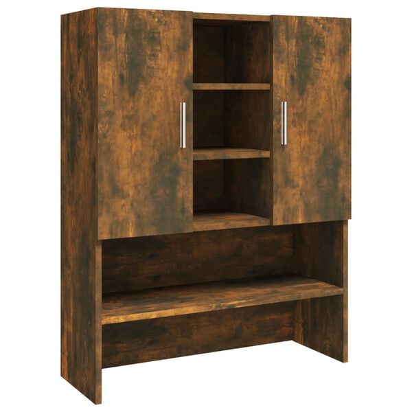 Armario para lavadora color roble ahumado 705x255x90 cm Roble ahumado