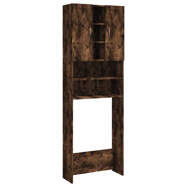 Armario de lavadora color roble ahumado 64x24x190 cm Roble ahumado