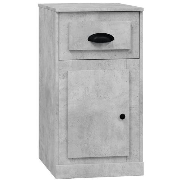 Armario auxiliar y cajón madera contrachapada gris 40x50x75 cm Gris hormigón