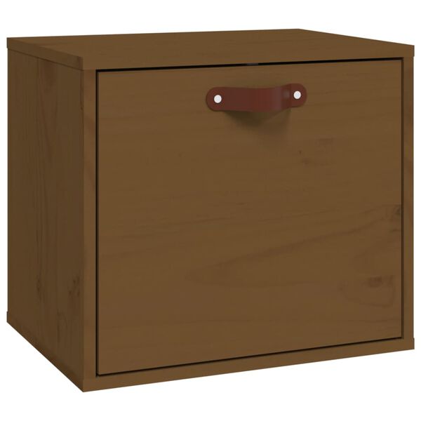 Armario de pared madera maciza de pino marrón miel 40x30x35 cm Marrón miel