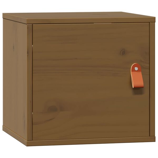 Armario de pared madera maciza de pino marrón miel 315x30x30cm Marrón miel
