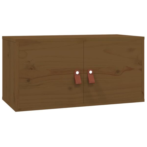 Armario de pared madera maciza de pino marrón miel 60x30x30 cm Marrón miel