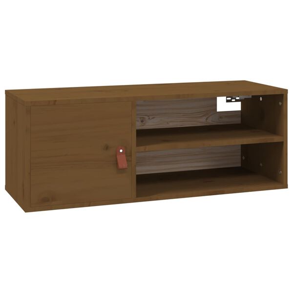 Armario de pared madera maciza de pino marrón miel 80x30x30 cm Marrón miel