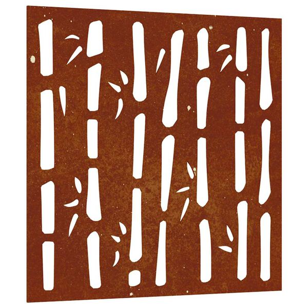 Adorno de pared de jardín acero corten diseño bambú 55×55 cm