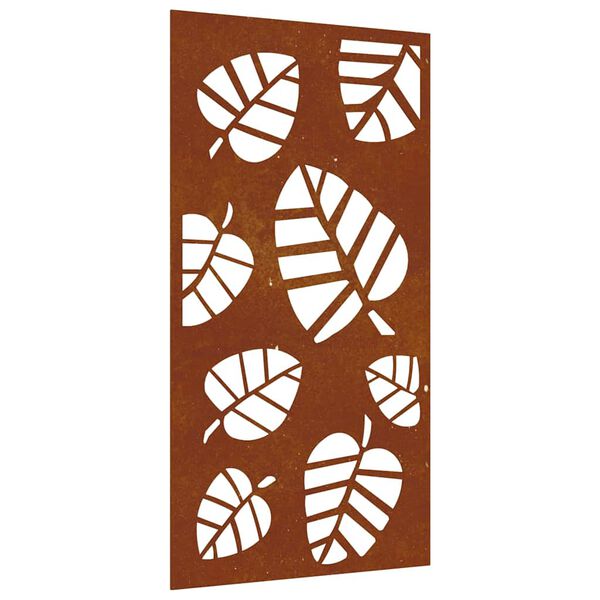 Adorno de pared de jardín acero corten diseño de hoja 105×55 cm 824488