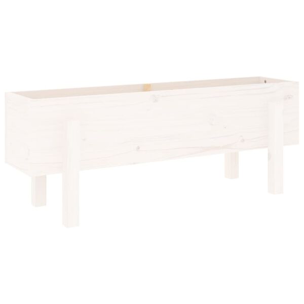 Arriate elevado de jardín madera maciza pino blanco 101x30x38cm Pino blanco 101 x 30 x 38 cm