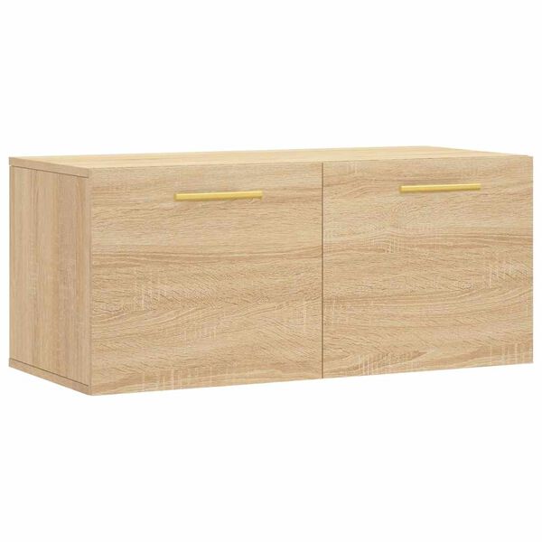 Armario de pared madera ingeniería roble Sonoma 80x365x35 cm Roble Sonoma 80 x 36.5 x 35 cm