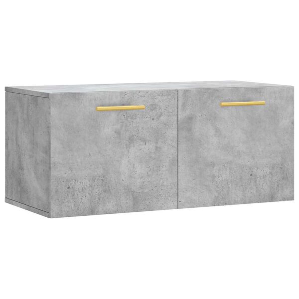 Armario de pared madera ingeniería gris hormigón 80x365x35 cm Gris hormigón 80 x 36.5 x 35 cm