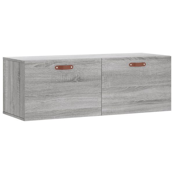 Armario de pared madera ingeniería gris Sonoma 100x365x35 cm Gris sonoma 100 x 36,5 x 35 cm
