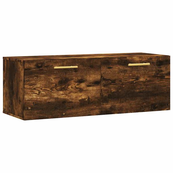 Armario de pared madera ingeniería roble ahumado 100x365x35 cm Roble ahumado 100 x 36.5 x 35 cm