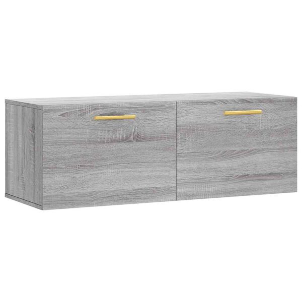 Armario de pared madera ingeniería gris Sonoma 100x365x35 cm Gris sonoma 100 x 36.5 x 35 cm